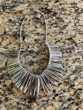 Anna Beck Silver Spike Fringe Collar Necklace
